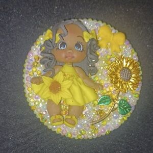 Yellow and Gold Sunflower Foldable Mirror